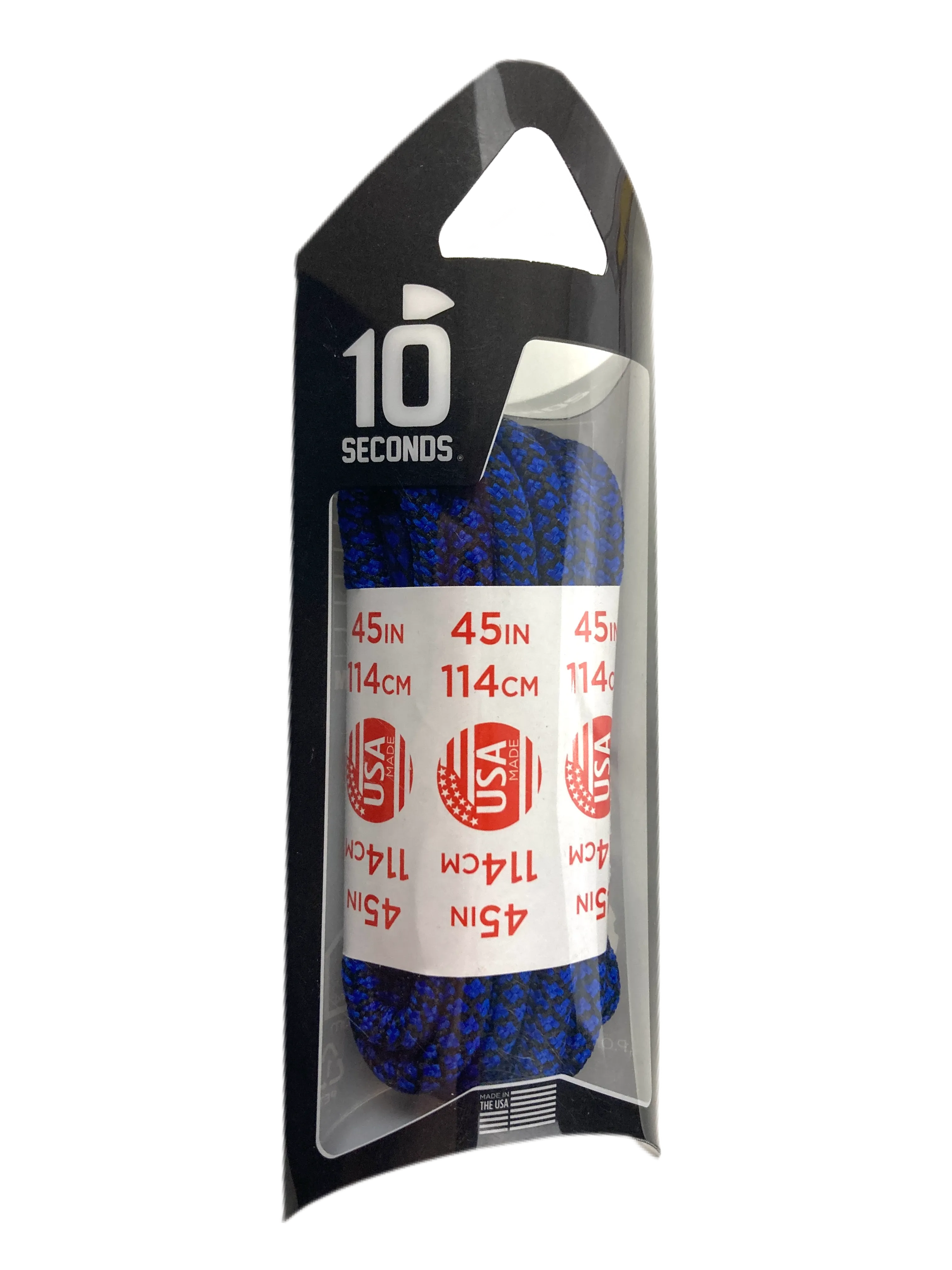 10 Seconds ® Athletic Jumbo Round Laces | Royal Blue/Black Honeycomb