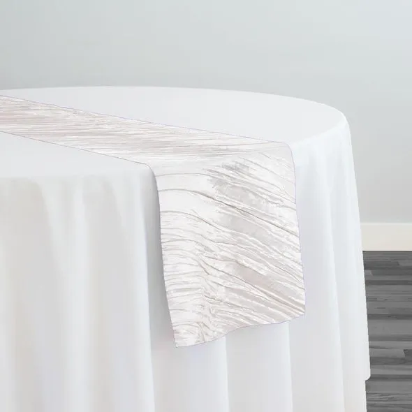 10pcs - Accordion Taffeta Table Runner 14"x108" - Ivory