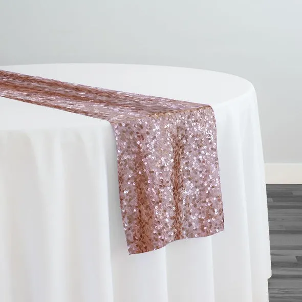 16pcs - Taffeta Sequins Table Runner 14"x108" - Blush