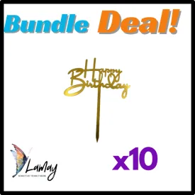 (4) Bundle Deal Acrylic Cake Topper Happy Birthday x10