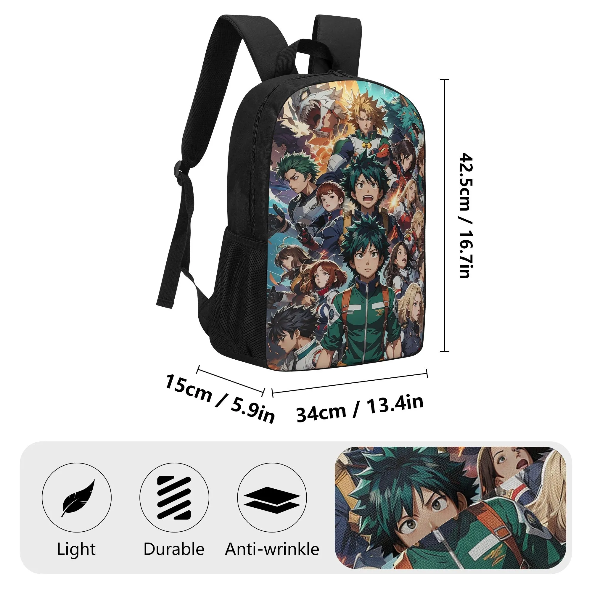 Anime book bag for teenagers of Middle school and High School | Trendy Fan Gear for Teenagers | H Academia inspired