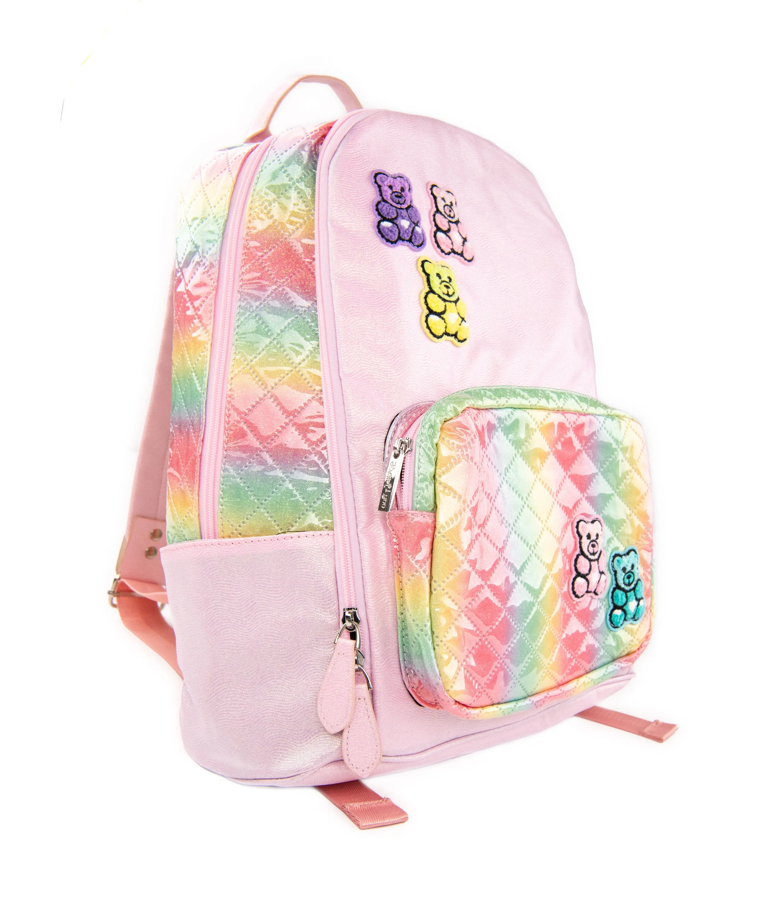 Bari Lynn Backpack Galaxy Shimmer Gummy Bear Patch Light Pink