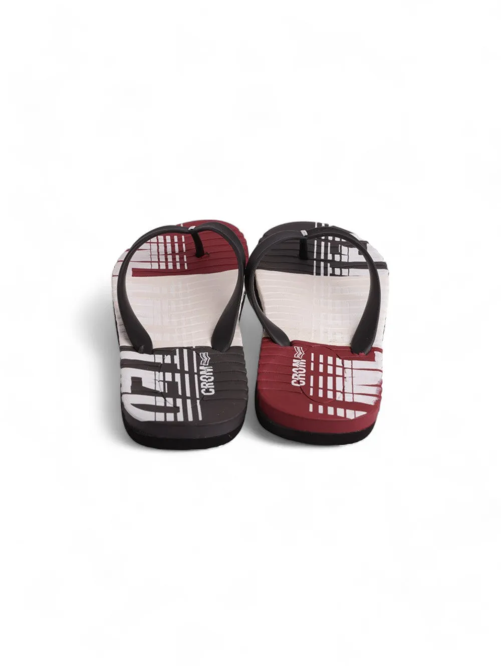 Black & Burgundy Flat Flip Flop