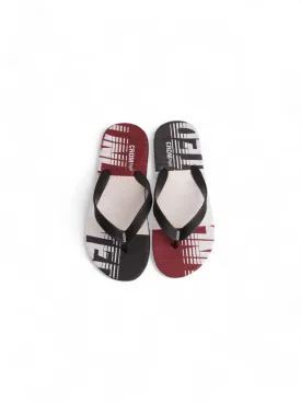 Black & Burgundy Flat Flip Flop