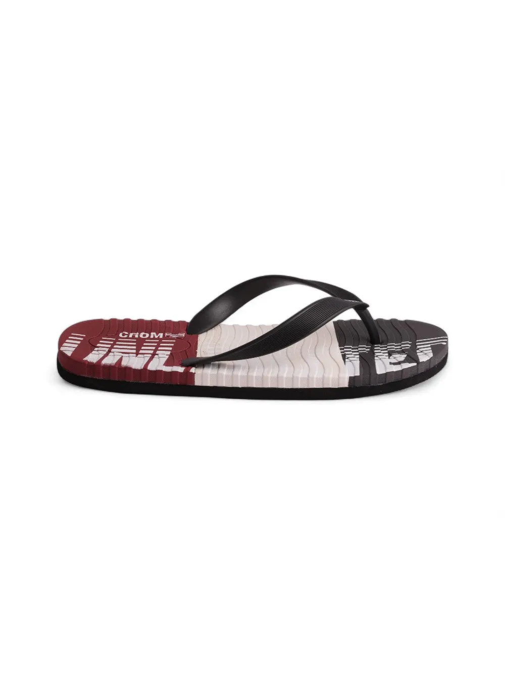 Black & Burgundy Flat Flip Flop