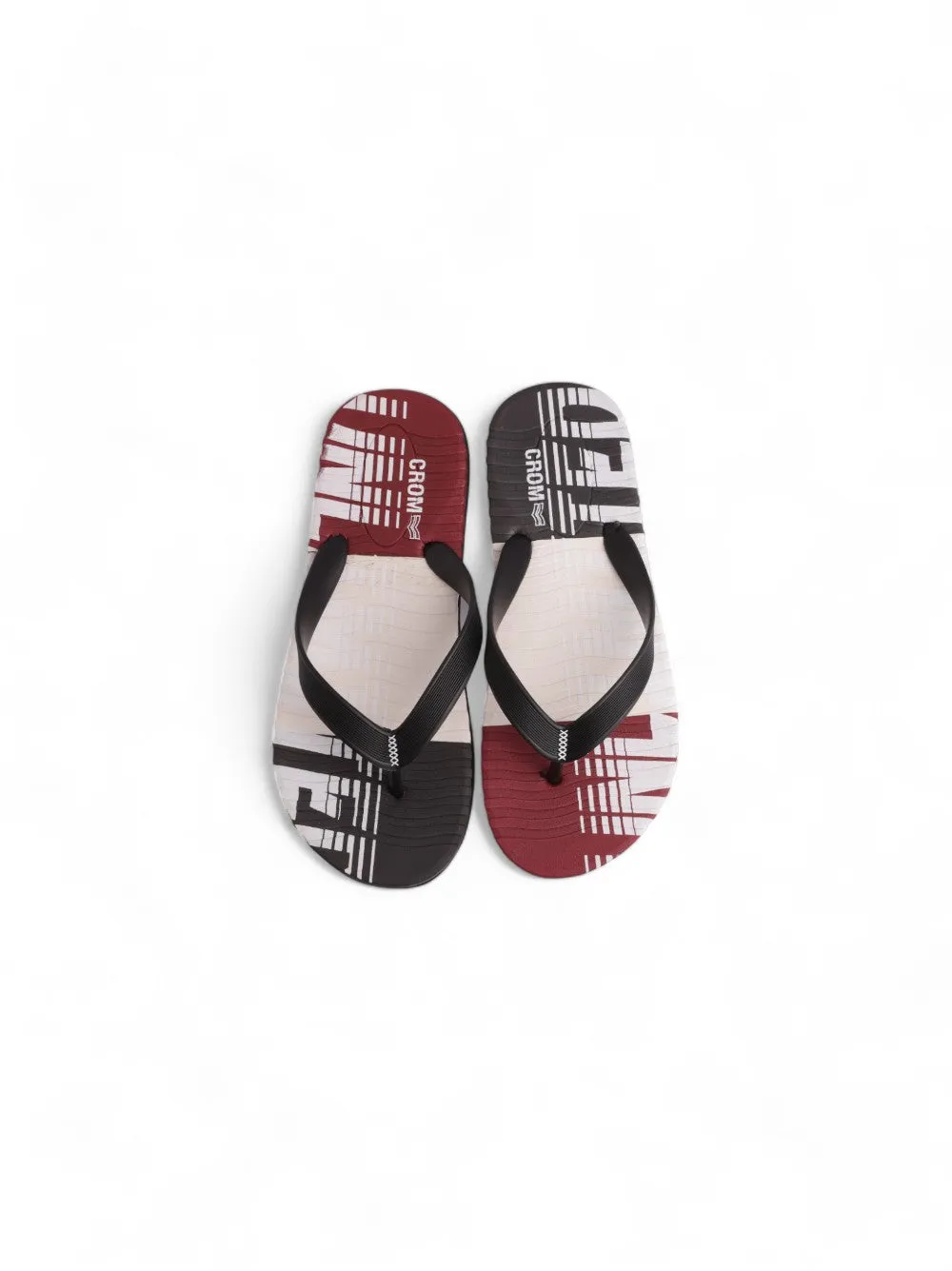 Black & Burgundy Flat Flip Flop