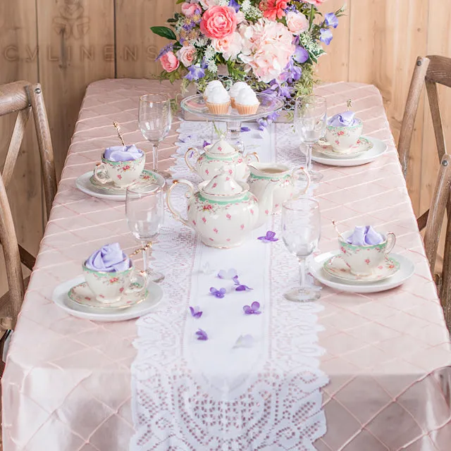 Crochet Lace Table Runner - White