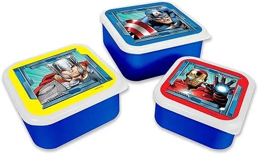 Danawares Avengers Set Of Square Lunch Boxes, 3 Units