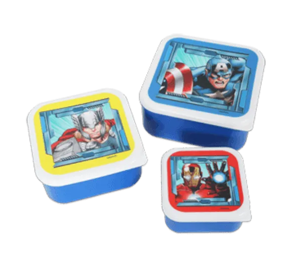 Danawares Avengers Set Of Square Lunch Boxes, 3 Units