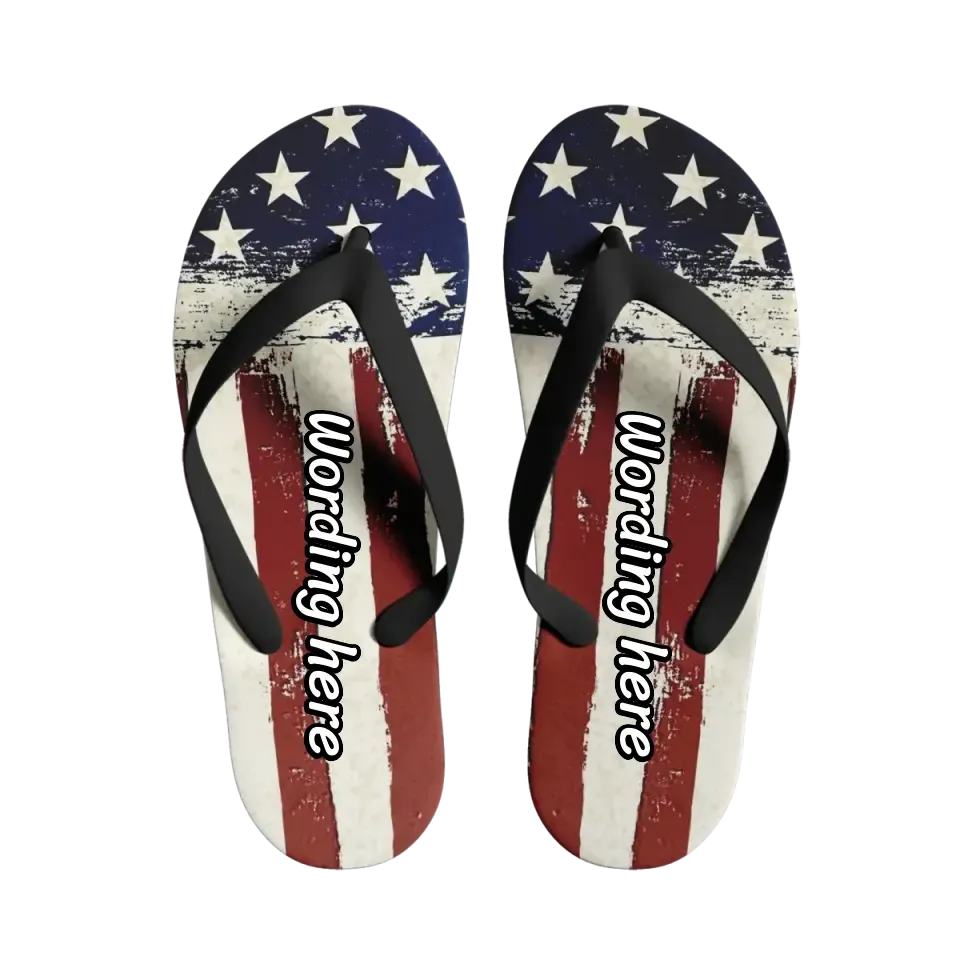 Gifts for Businesses, Promotional Corporate Gifts Personalized America Flag Flip Flop, Patriotic Flip Flop for Men, Women, Children, Unisex Flip Flop, 1916-23020071