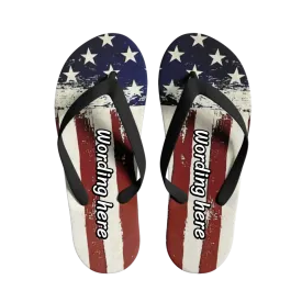 Gifts for Businesses, Promotional Corporate Gifts Personalized America Flag Flip Flop, Patriotic Flip Flop for Men, Women, Children, Unisex Flip Flop, 1916-23020071