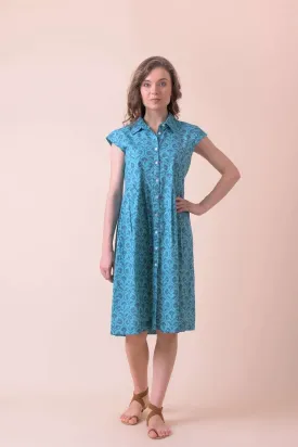 Handprint Dream Apparel Arlington Dress Kajri Teal