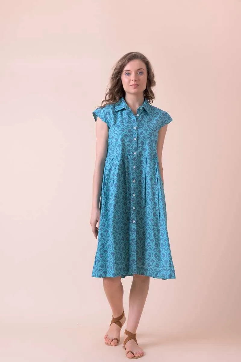 Handprint Dream Apparel Arlington Dress Kajri Teal