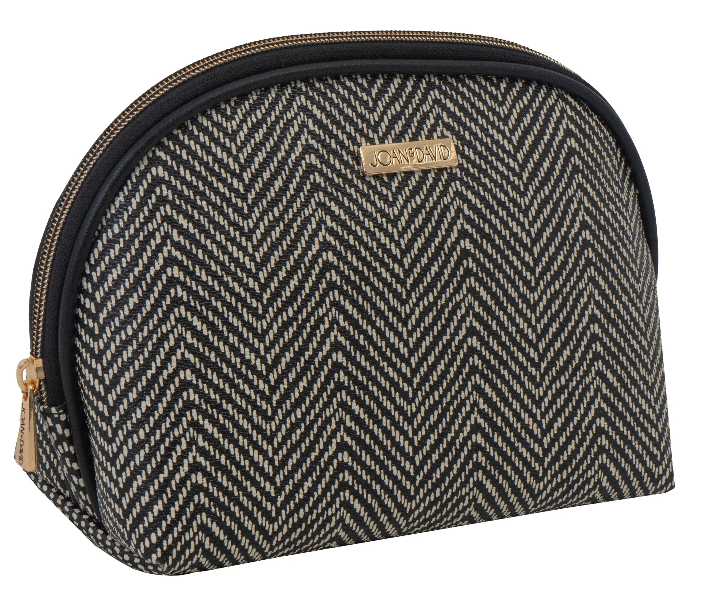 Joan & David Chevron Patterned Dome Cosmetic Bag