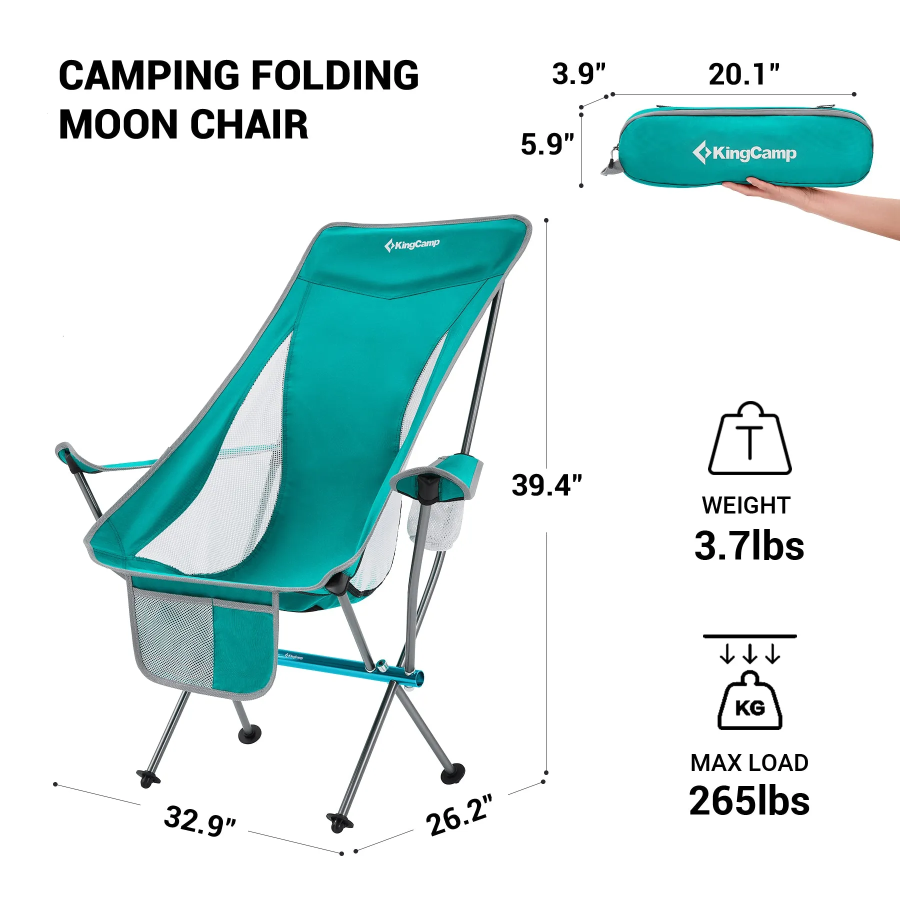 KingCamp Lightweight Highback Camping Chairs