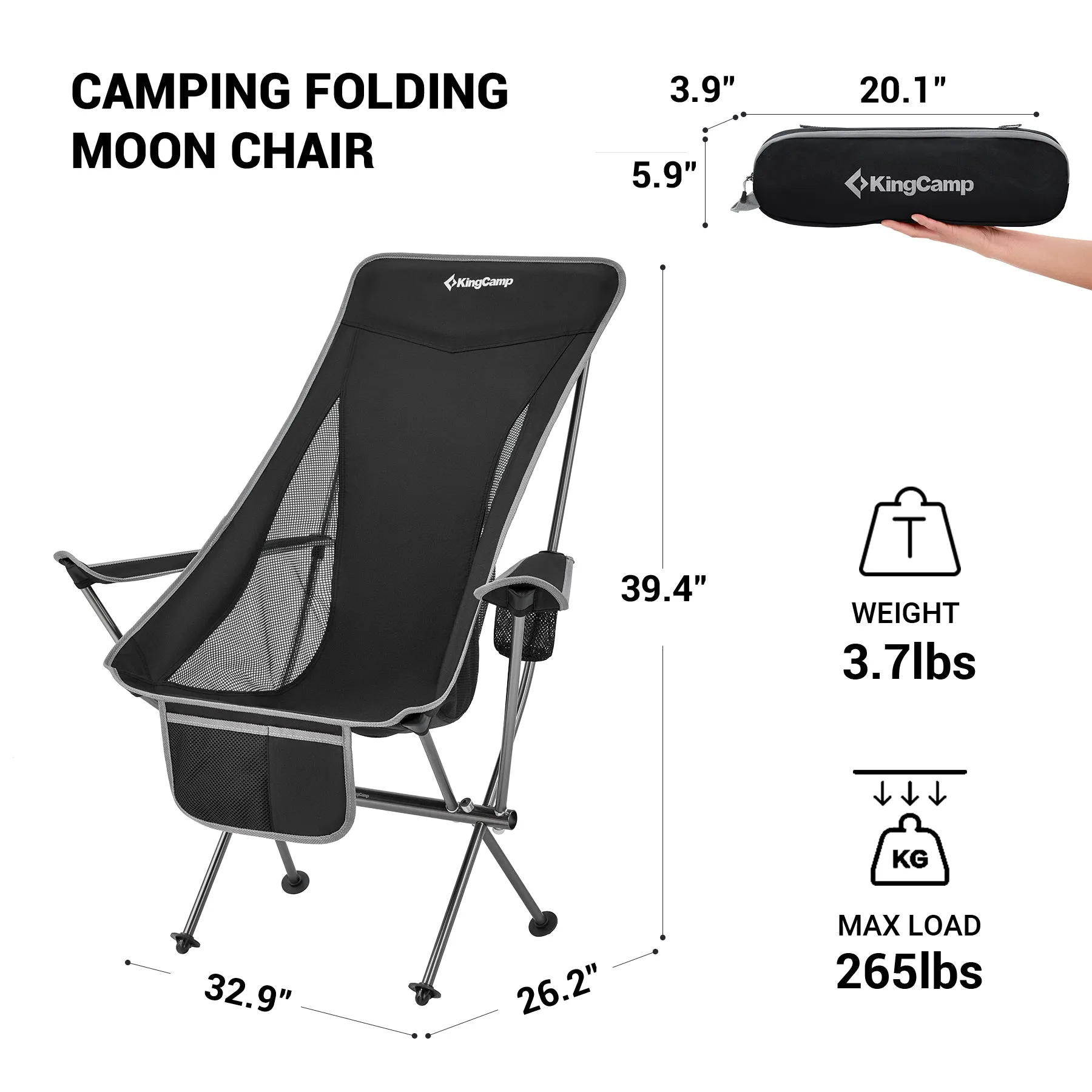 KingCamp Lightweight Highback Camping Chairs