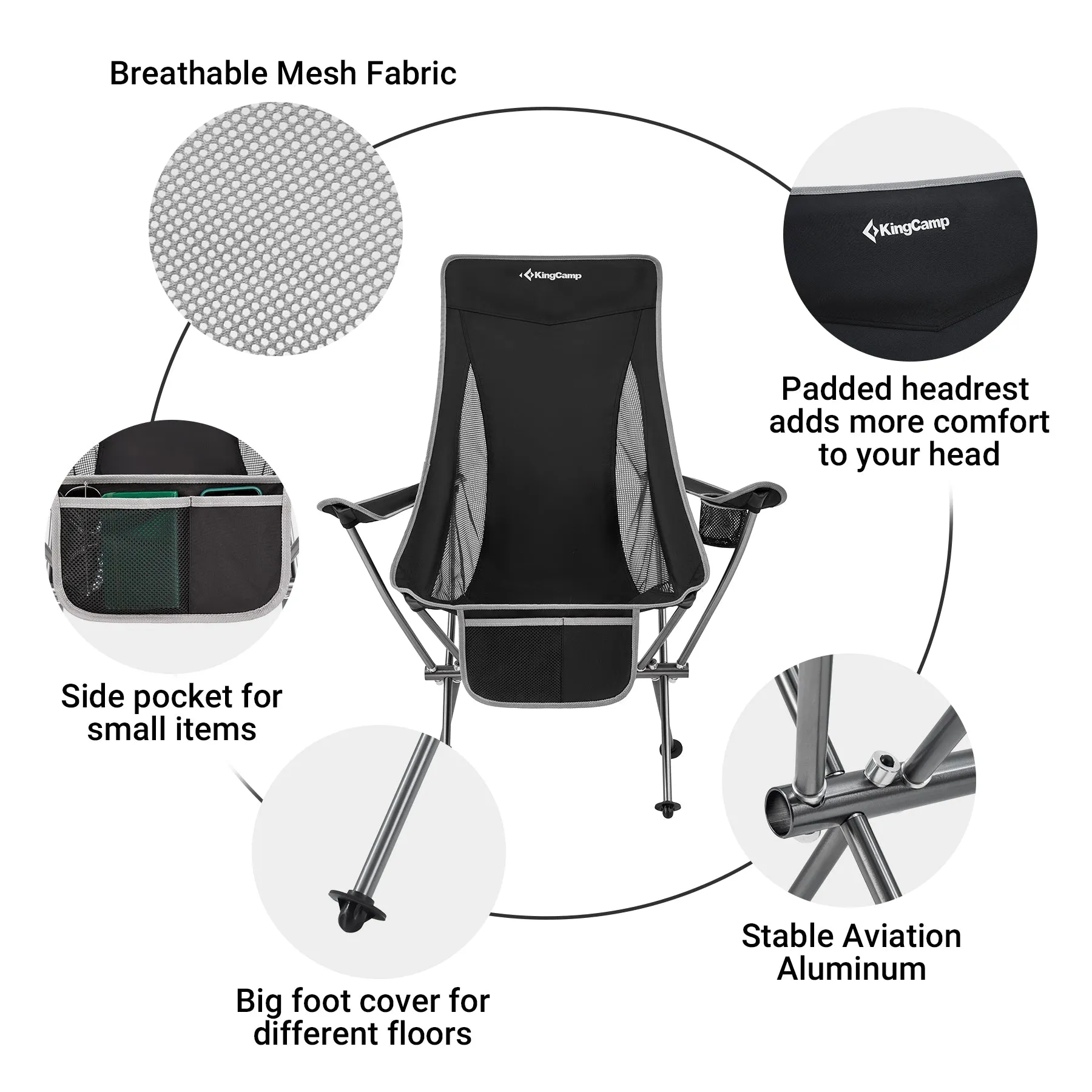 KingCamp Lightweight Highback Camping Chairs