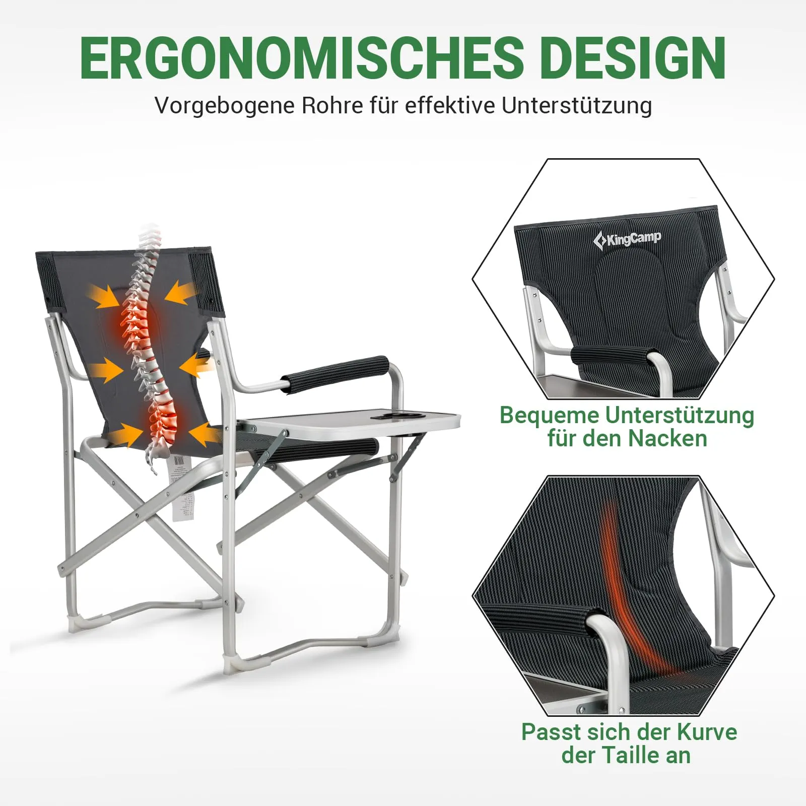 KingCamp Outdoor Durable Director Chair for Various Scenarios