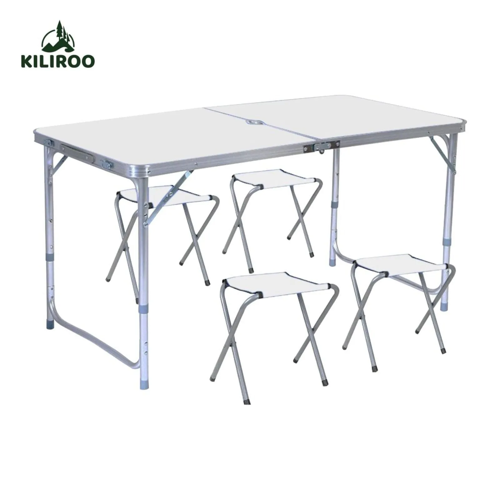 Lightweight Foldable Aluminum Camping Table with 4 Chairs