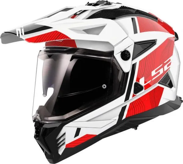 Ls2 Mx702 Pioneer  Hill Adventure Helmet White Red-06