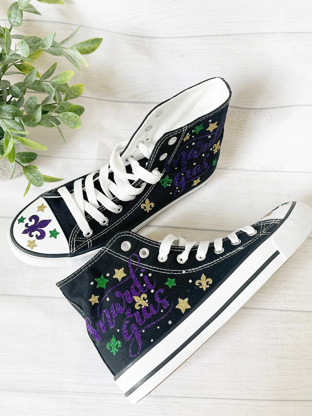 Mardi gras High Top Canvas Sneakers /Personalized sneakers , New Orleans