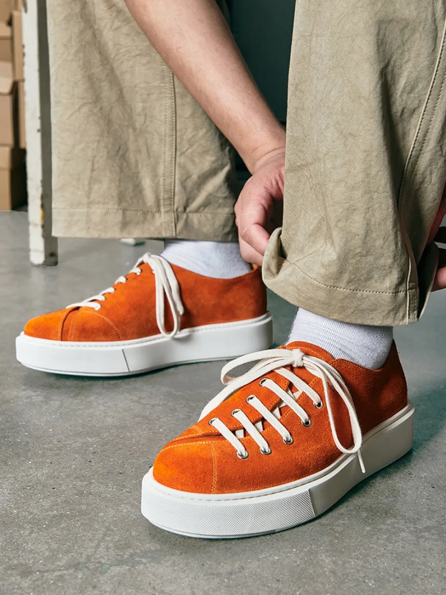 Men's Low Top Sneakers Orange