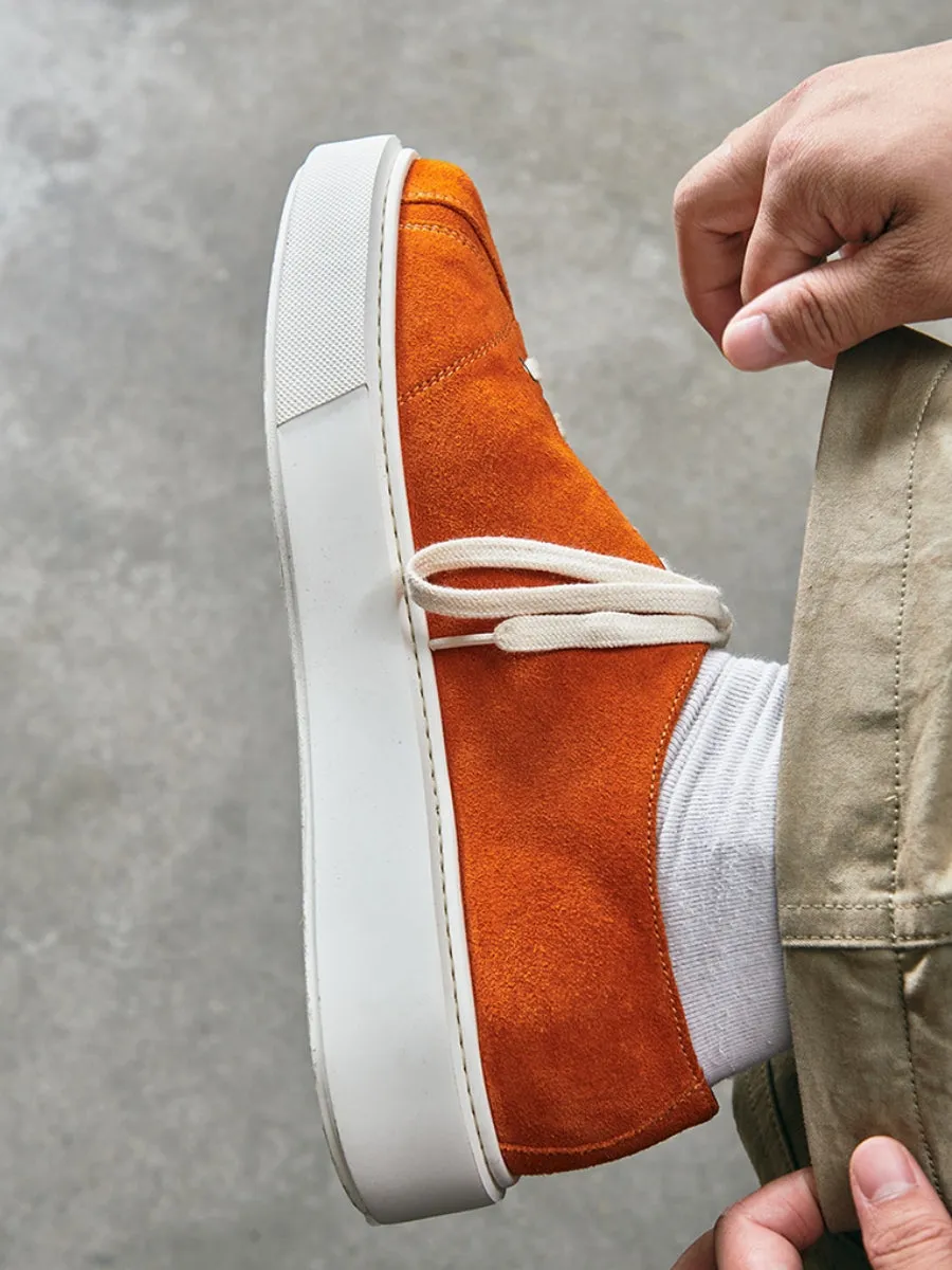 Men's Low Top Sneakers Orange