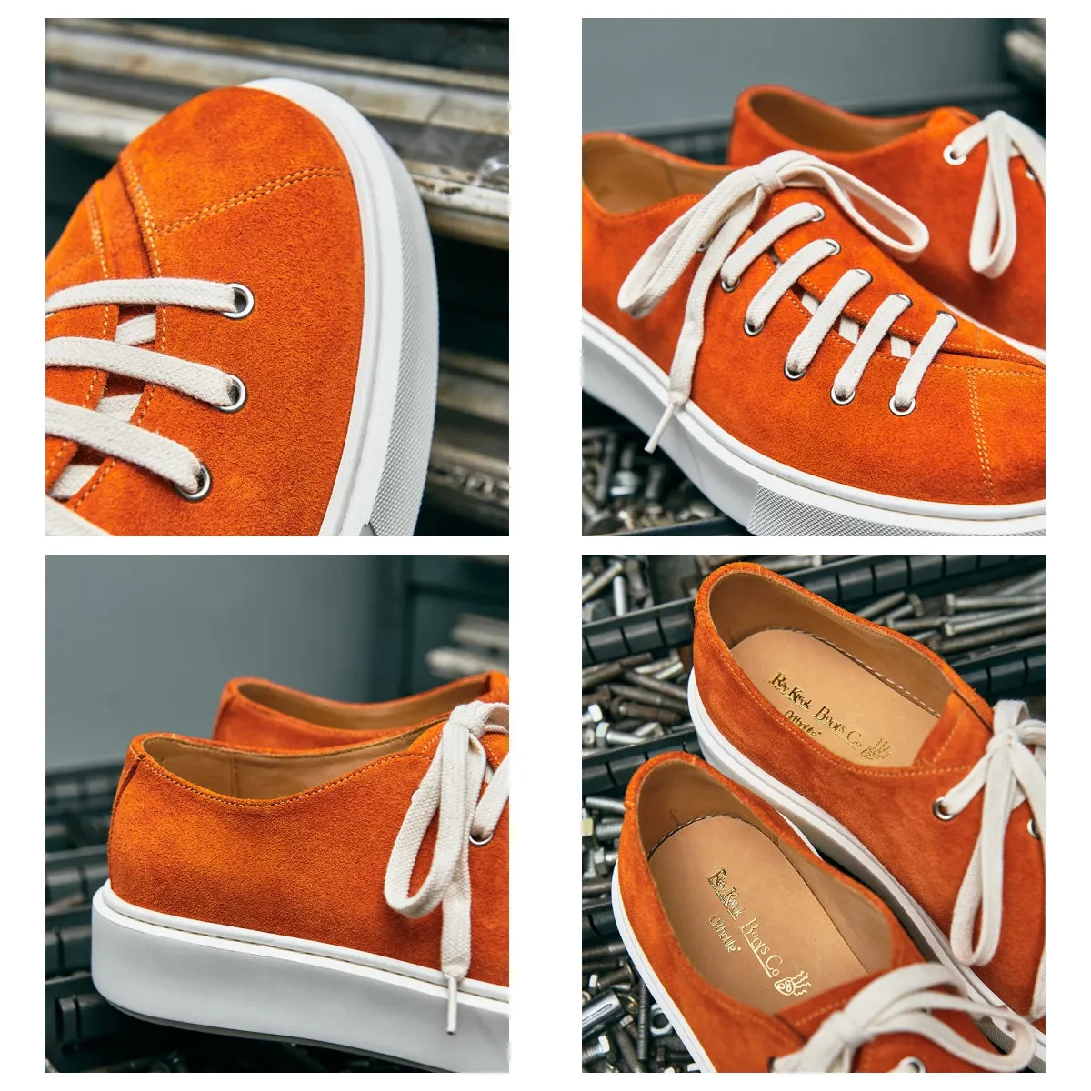 Men's Low Top Sneakers Orange