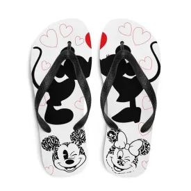 Mickey White Red Black Minnie Flip-Flops