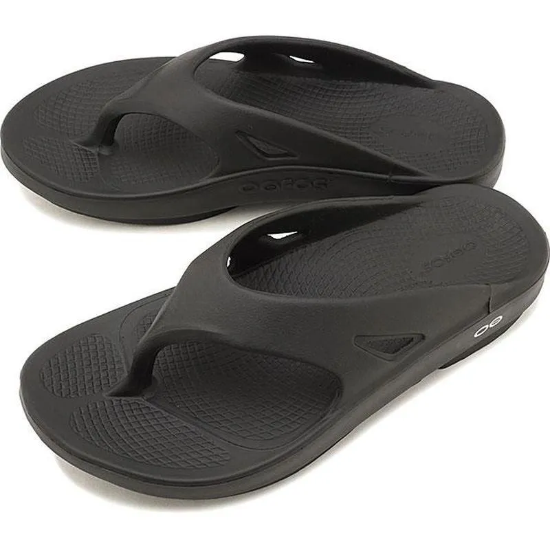 Oofos Original Unisex Orthopedic Feet Recovery Flip Flops - Black