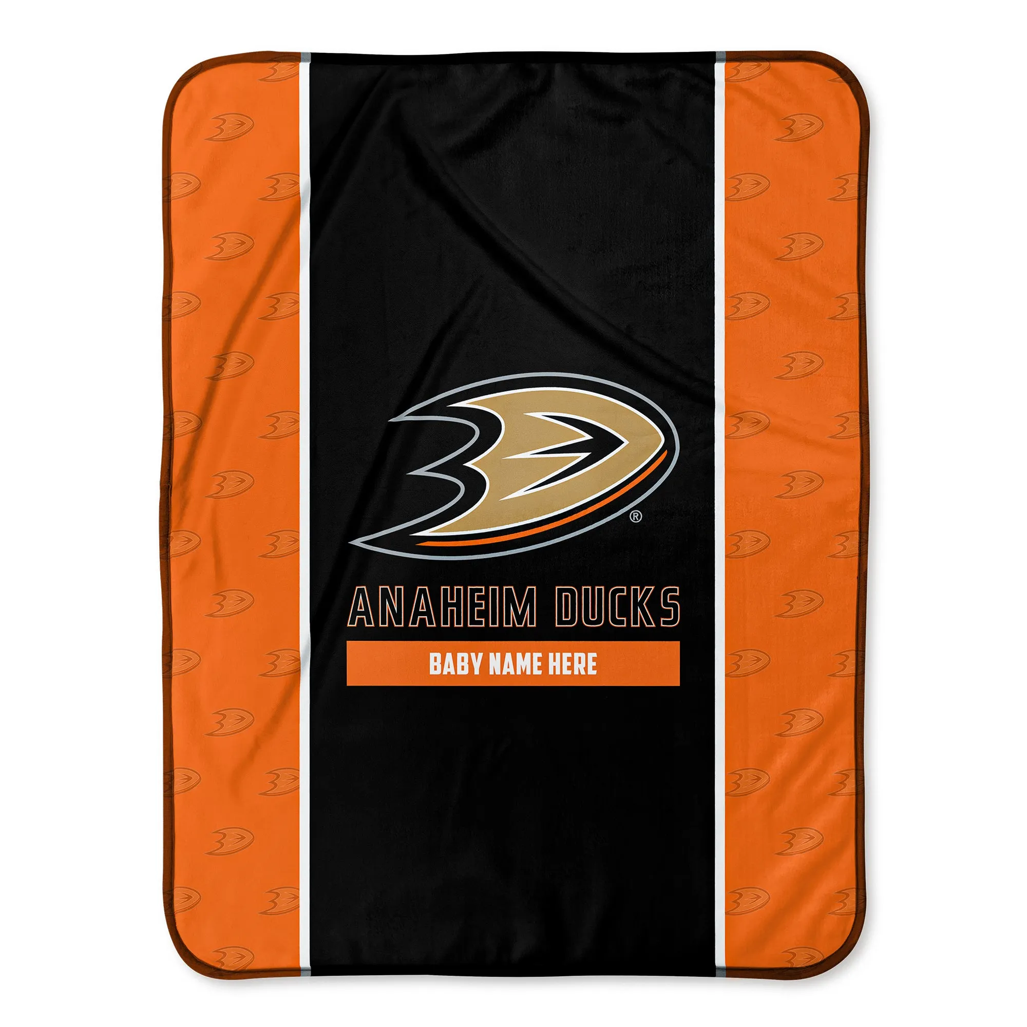 Personalized Anaheim Ducks Icon Baby Pixel Fleece Blanket