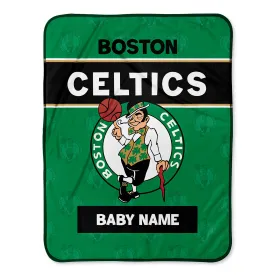 Personalized Boston Celtics Emblem Baby Pixel Fleece Blanket