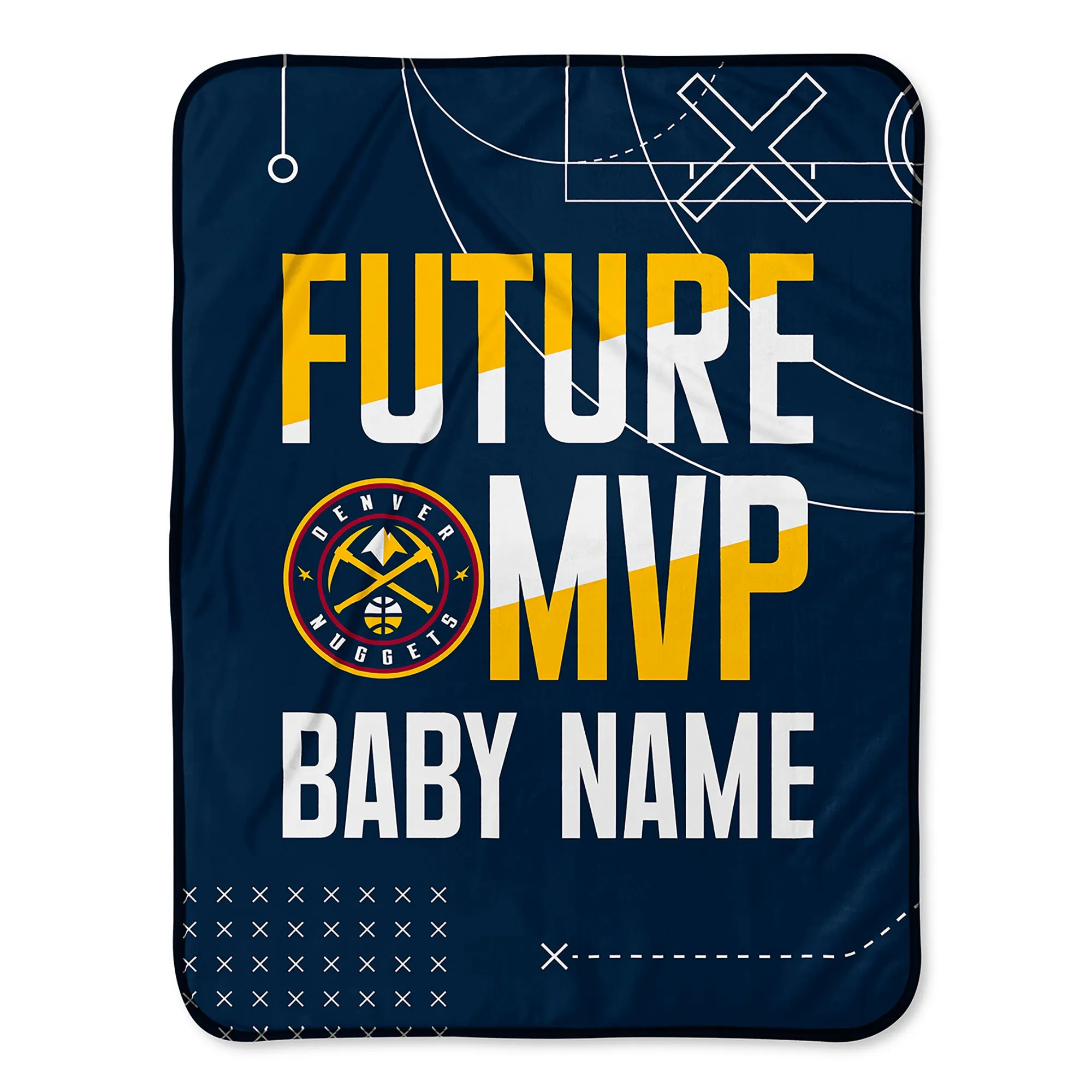 Personalized Denver Nuggets MVP Baby Pixel Fleece Blanket