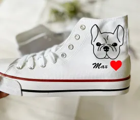 Personalized Dog Face tshirt, Dog shoes, Custom Dog Name sneakers , Personalized Dog shoes, Dog Lovers slip on , Dog Mama shoes