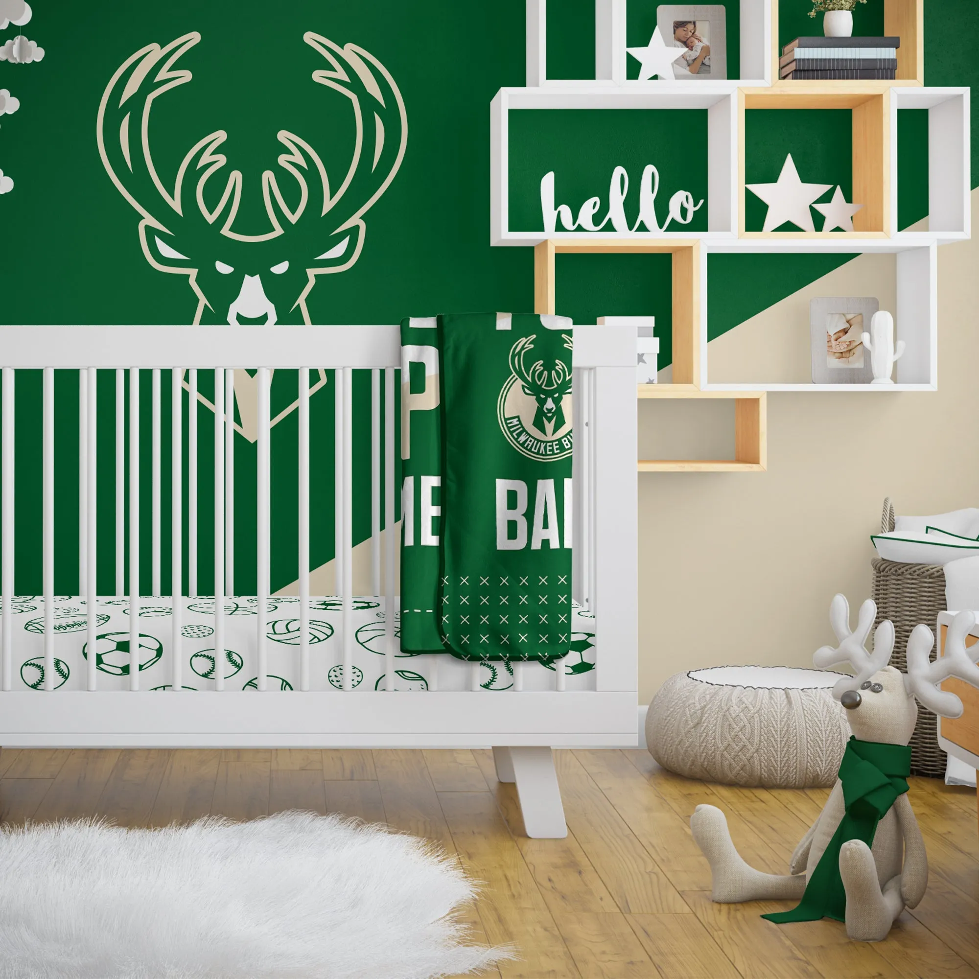 Personalized Milwaukee Bucks MVP Baby Pixel Fleece Blanket