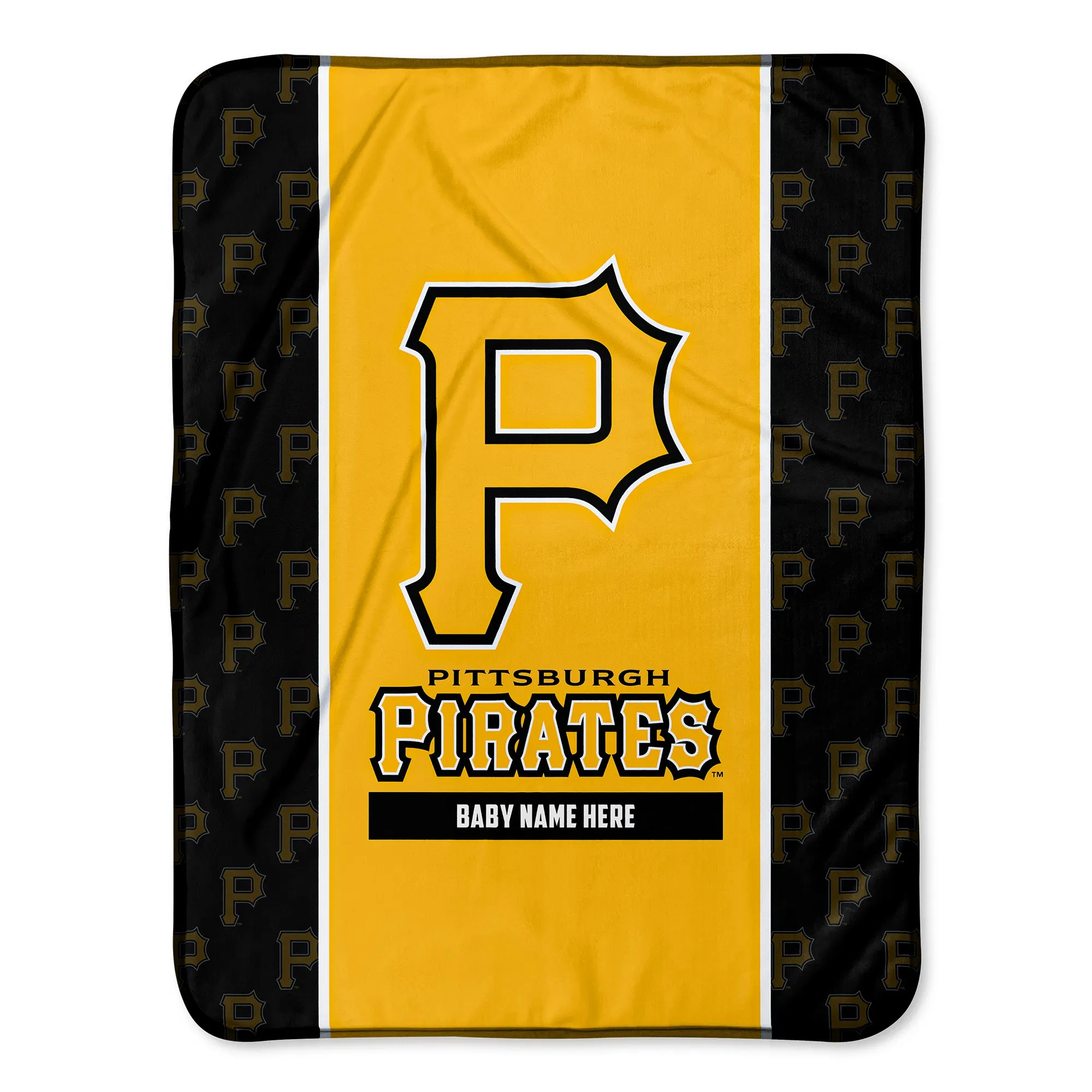 Personalized Pittsburgh Pirates Icon Baby Pixel Fleece Blanket