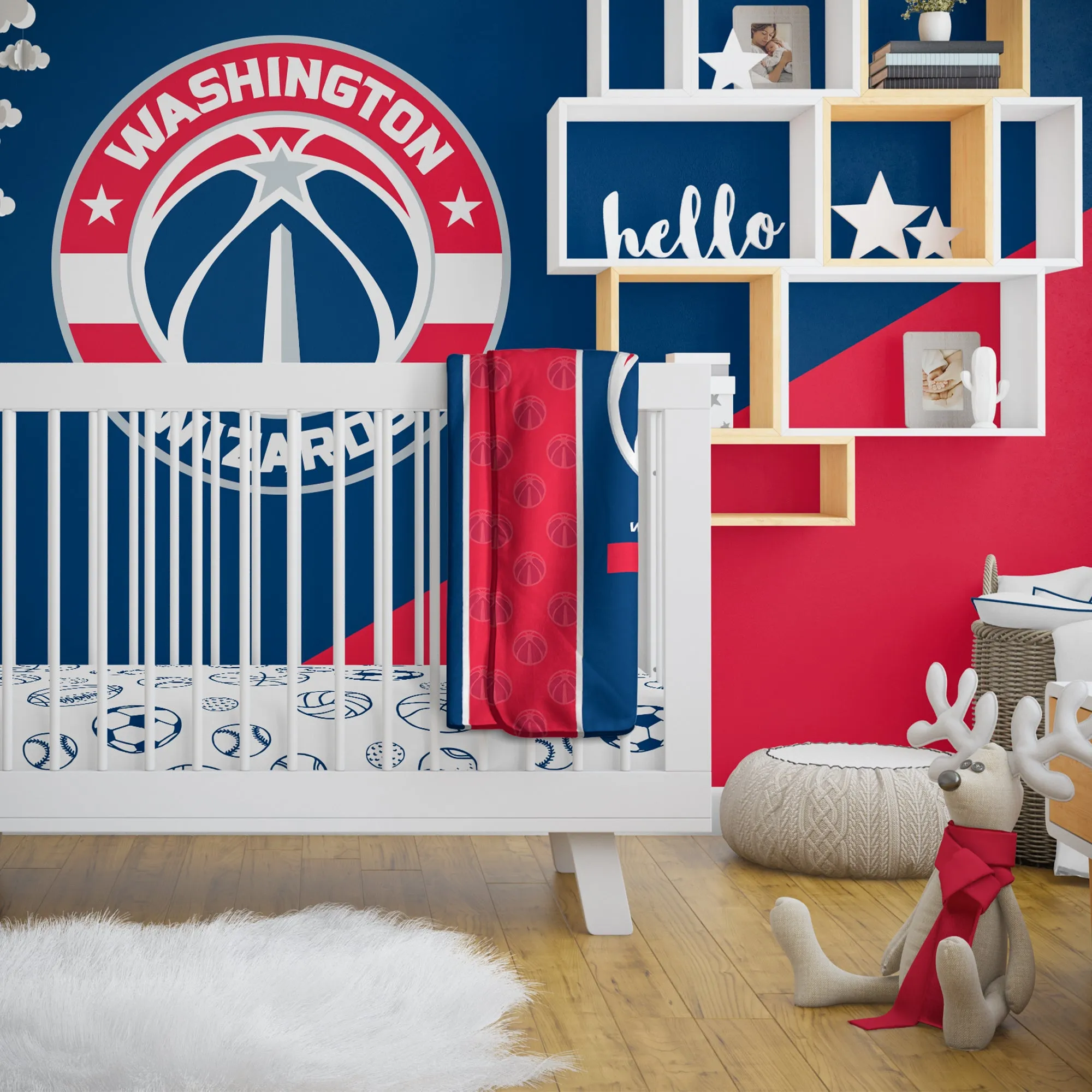 Personalized Washington Wizards Icon Baby Pixel Fleece Blanket