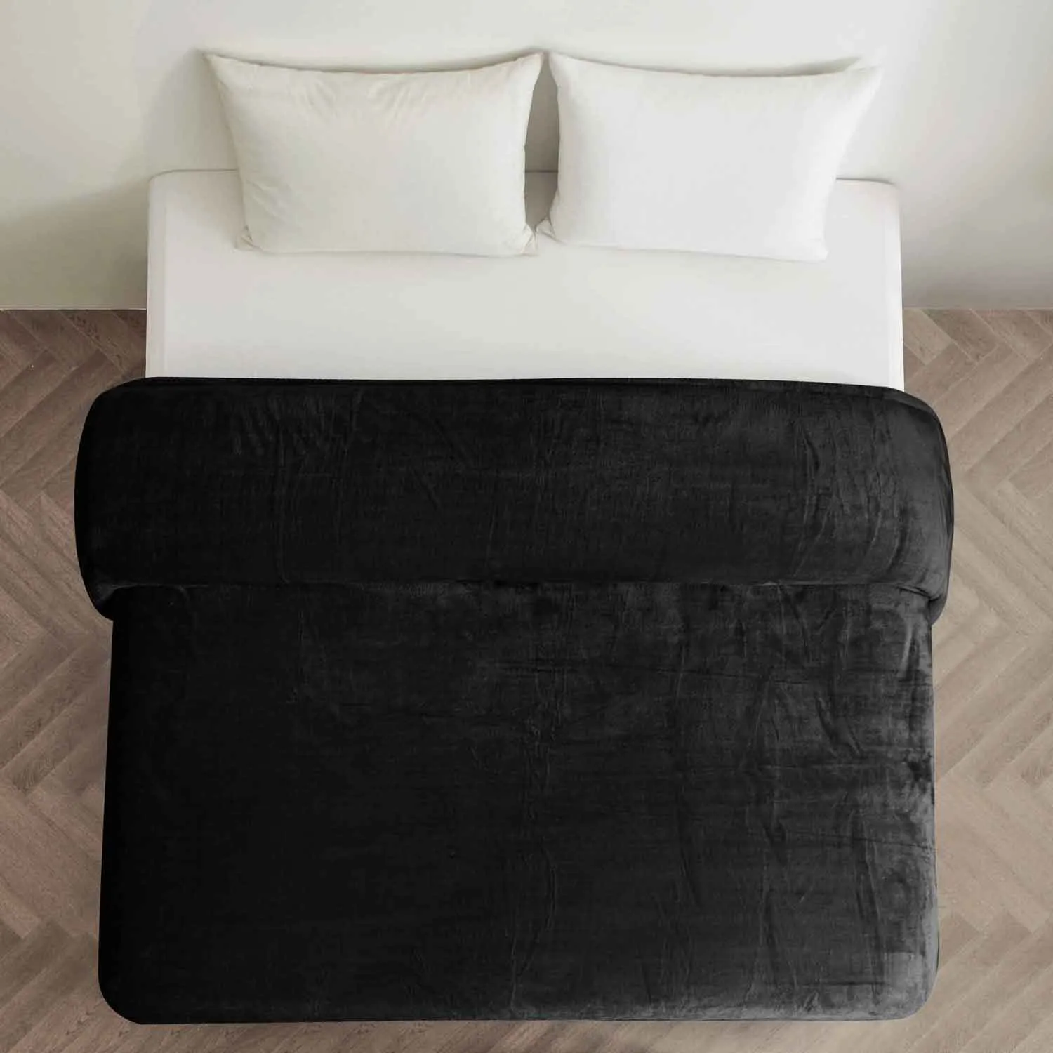 Supersoft 310 gsm Snuggly AC Fleece Blanket Black