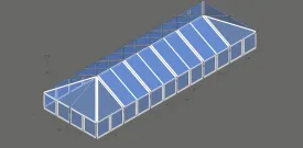 Turbotrack Tent, 30' x 90' Clear Top & Walls