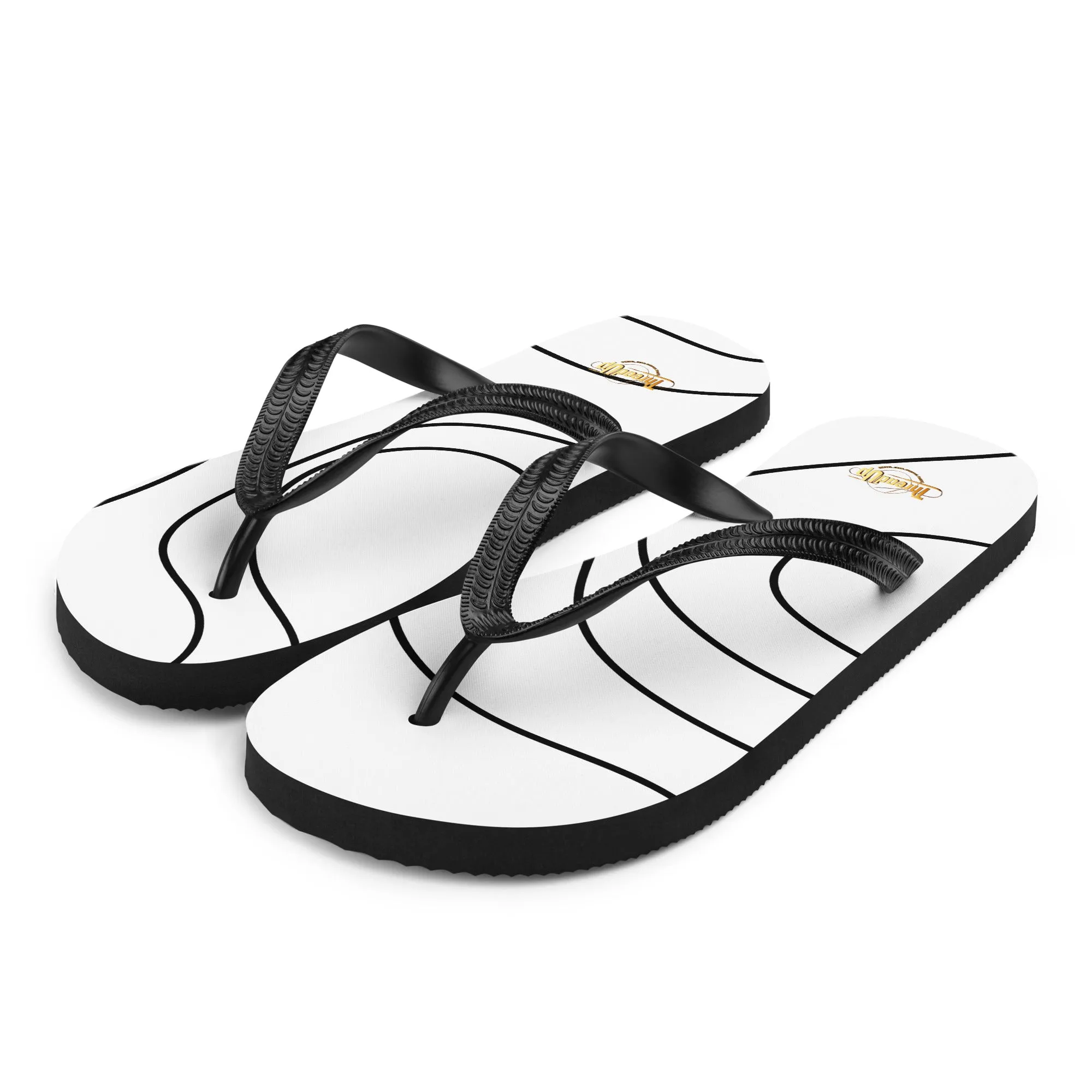 Unisex Flip-Flops - Black Doodle