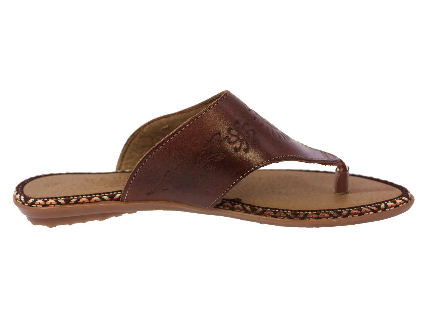 Womens Authentic Huaraches Real Leather Sandal Flip Flops Cognac - #781