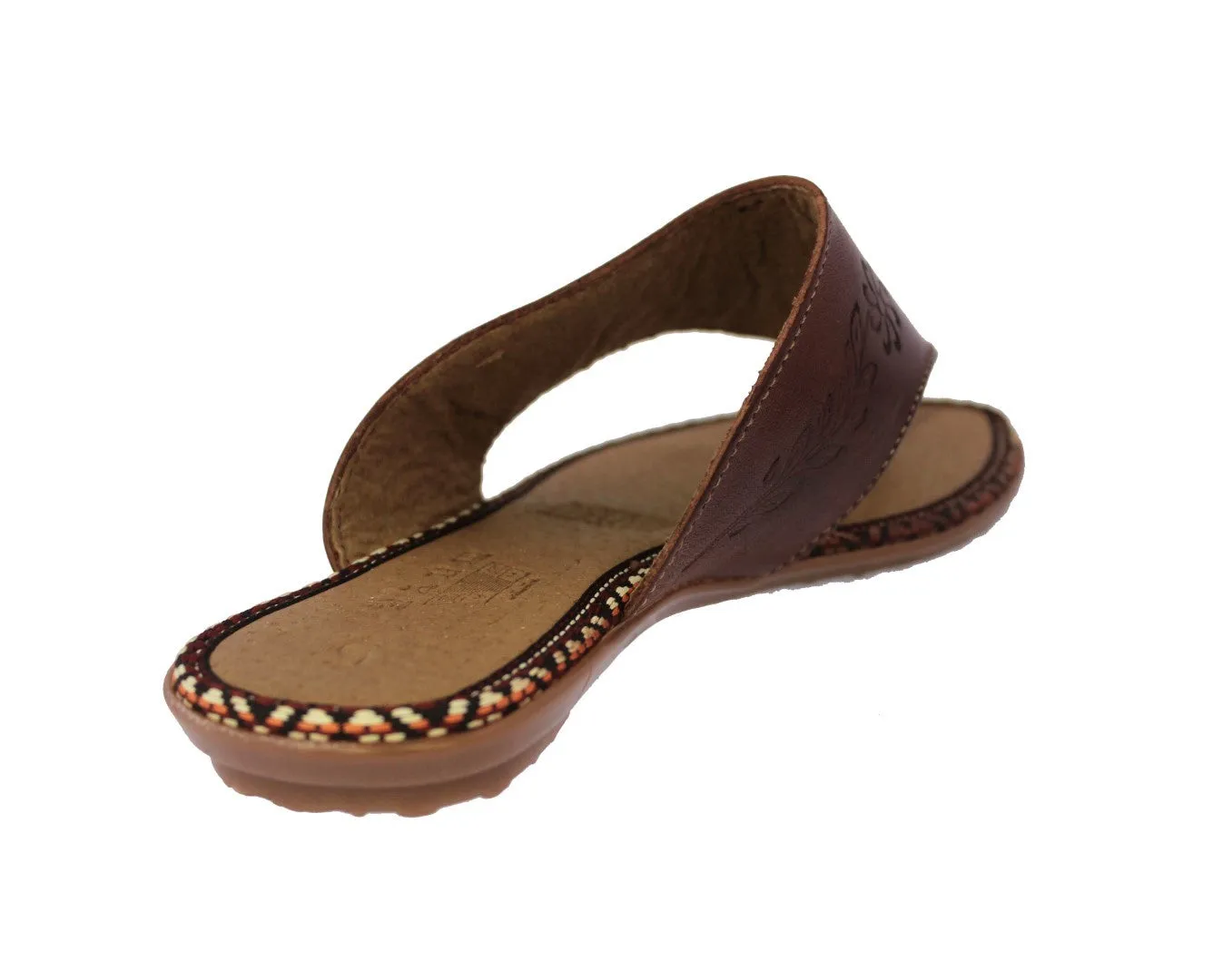 Womens Authentic Huaraches Real Leather Sandal Flip Flops Cognac - #781