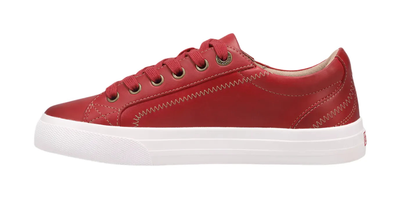 WOMEN'S TAOS PLIM SOUL LUX SNEAKER | RED LEATHER